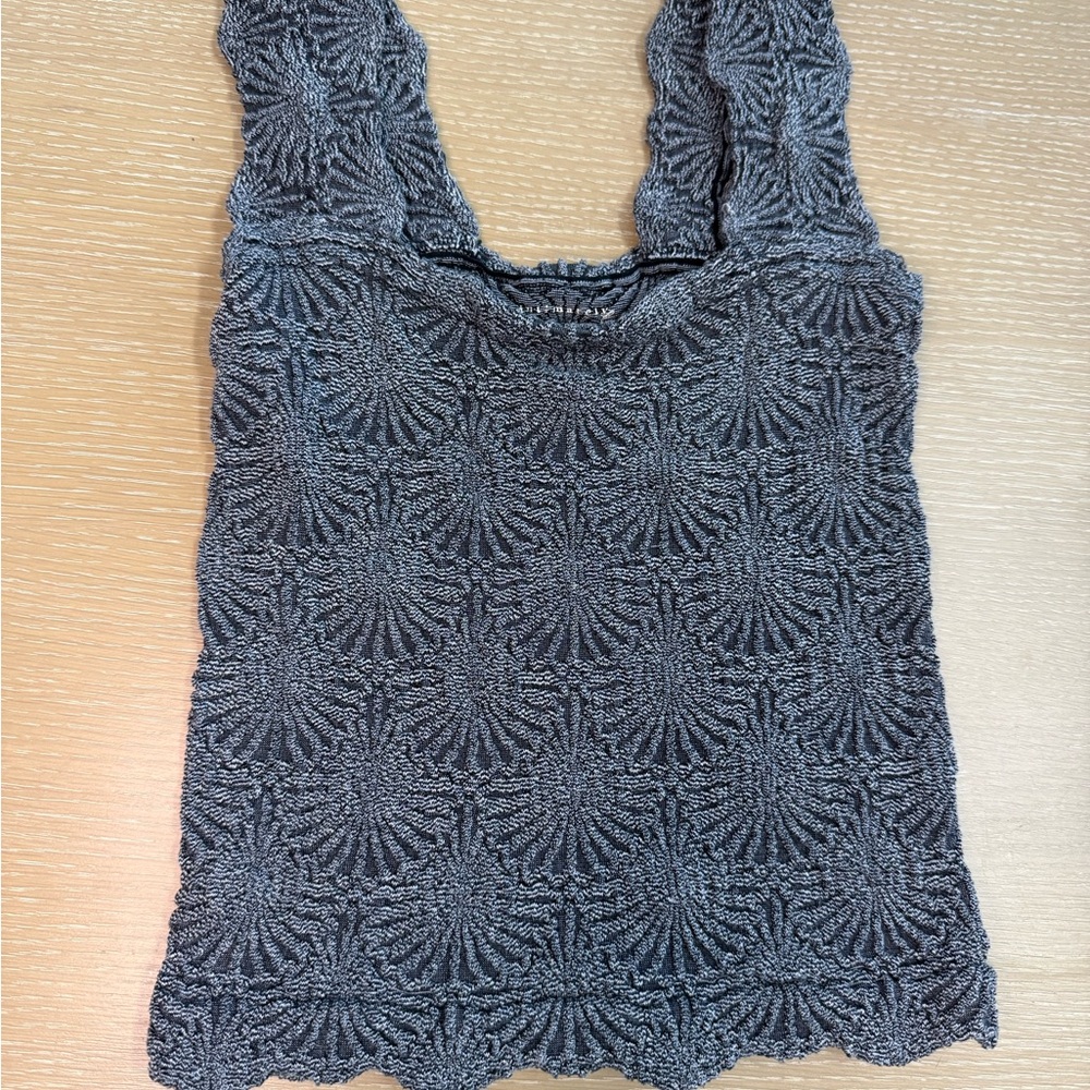 Free People Charcoal Textured Tank Top